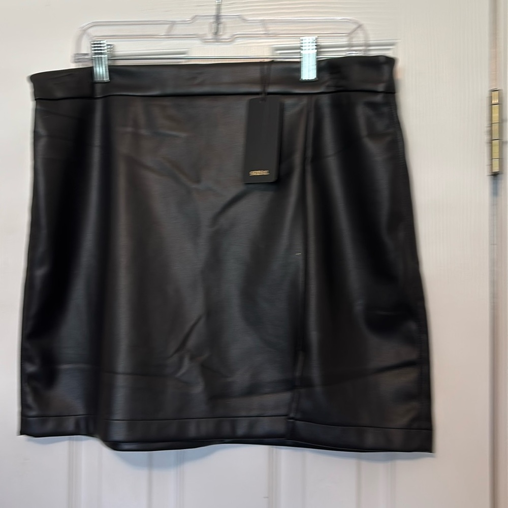 Faux leather skirt